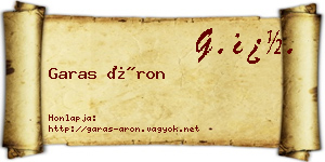 Garas Áron névjegykártya